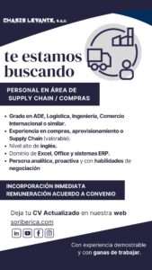 Oferta de Empleo: SUPPLY CHAIN / COMPRAS en Chasis Levante