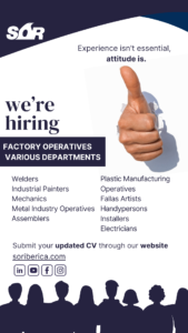 Job opportunity: Factory Operatives Various Departments (SOR)