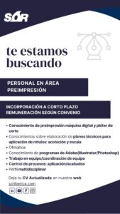 Oferta de Empleo: Técnico de Preimpresión
